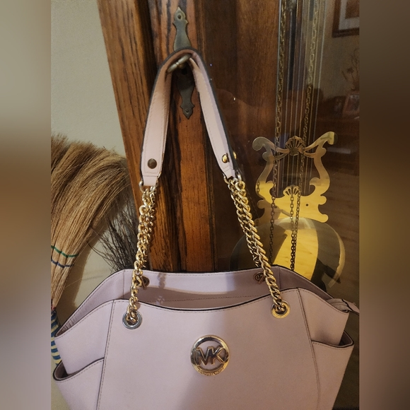 Michael Kors Powder Pink Leather Jet Set Travel Chain Tote - Picture 7 of 16